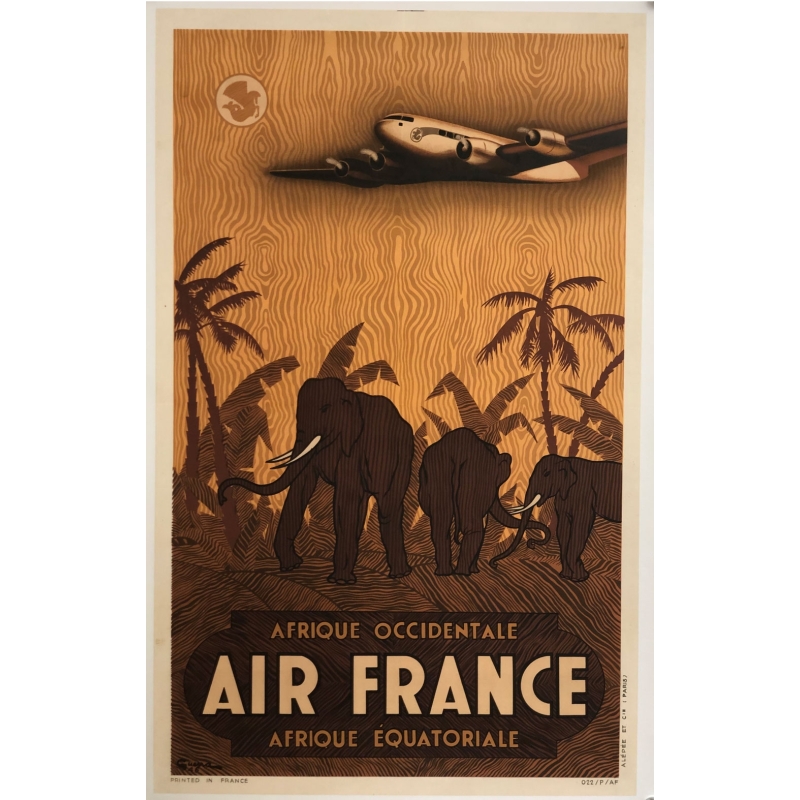 GUERRA Air France - Afrique elephants
