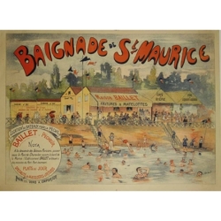 BERGE L. Baignade de St Maurice  Nogent sur Marne