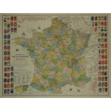 OFFICIERS DE L'ARMEE Nouvelle carte de la France - chemins de Fer