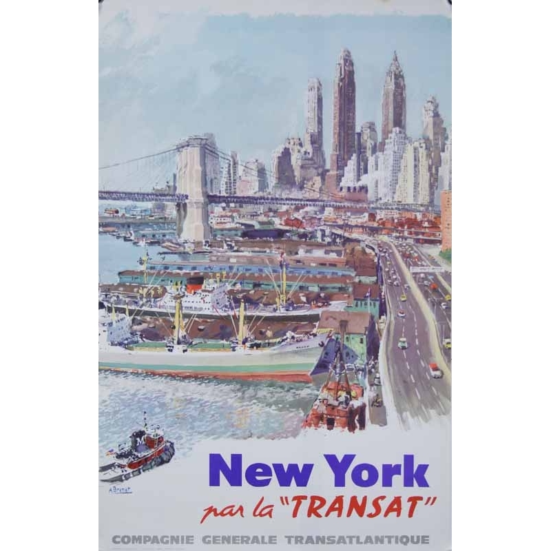 A. BRENET Cie Transatlantique - New York par la Transat