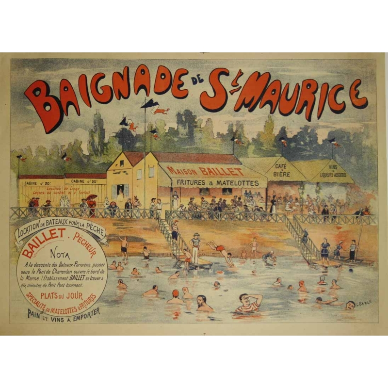 BERGE L. Baignade de St Maurice  Nogent sur Marne