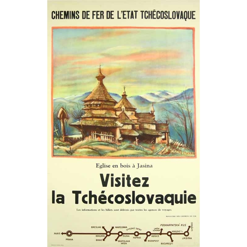PLEINER V. Visitez la Tchecoslovaquie eglise en bois a Jasina