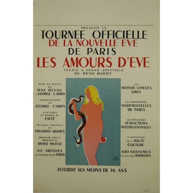COLIN d'après Paul Les amours d Eve - Tournee officielle de la Nouvelle Eve
