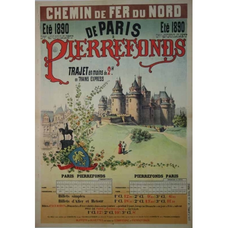 Anonyme De Paris a Pierrefonds 1890 Chemin de fer du nord