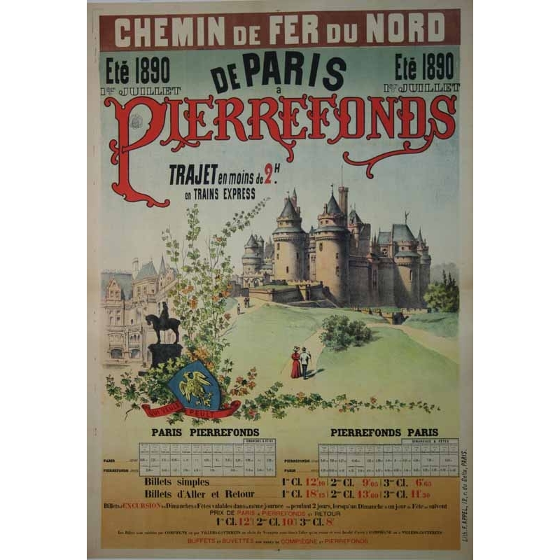 Anonyme De Paris a Pierrefonds 1890 Chemin de fer du nord