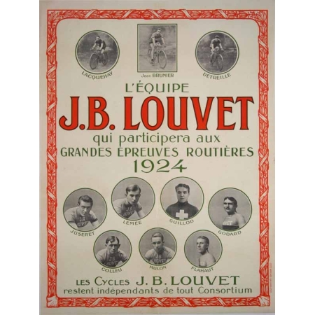 Anonyme L equipe J.B. Louvet - Epreuves routieres de 1924