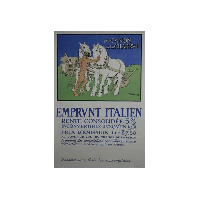 MOBLANI  P. Emprunt Italien 5%  du canon a la charrue