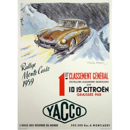 HAM Geo Rallye Monte Carlo 1959 Yacco 1er avec ID 19 Citroen