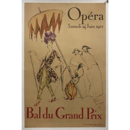 DOMERGUE  Jean Gabriel Bal du Grand Prix - Opera 24 juin 1922