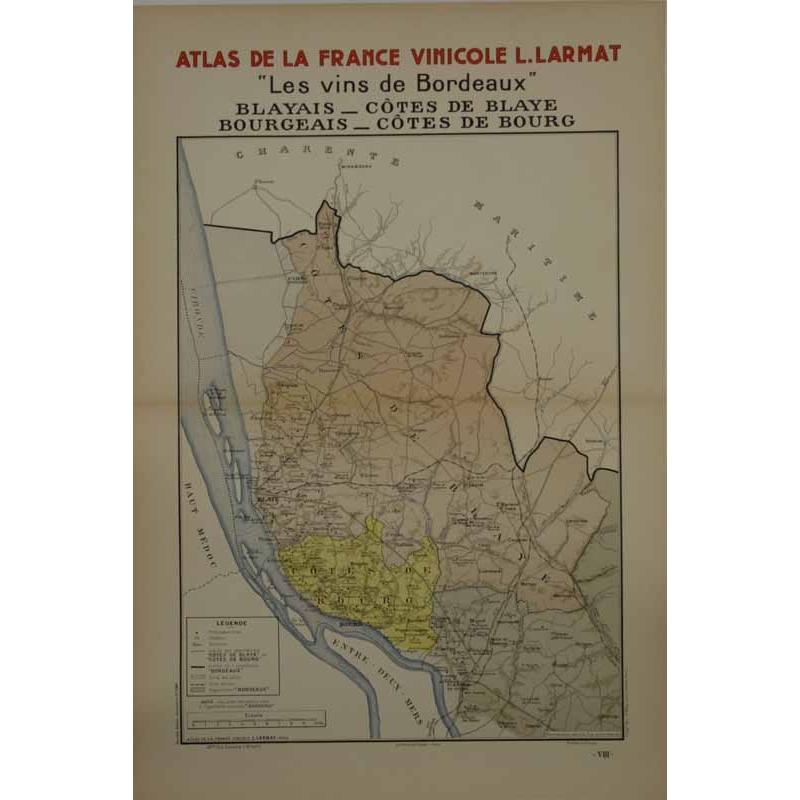 LARMAT Atlas la France Les vins de Bordeaux Blayais cote de Blaye
