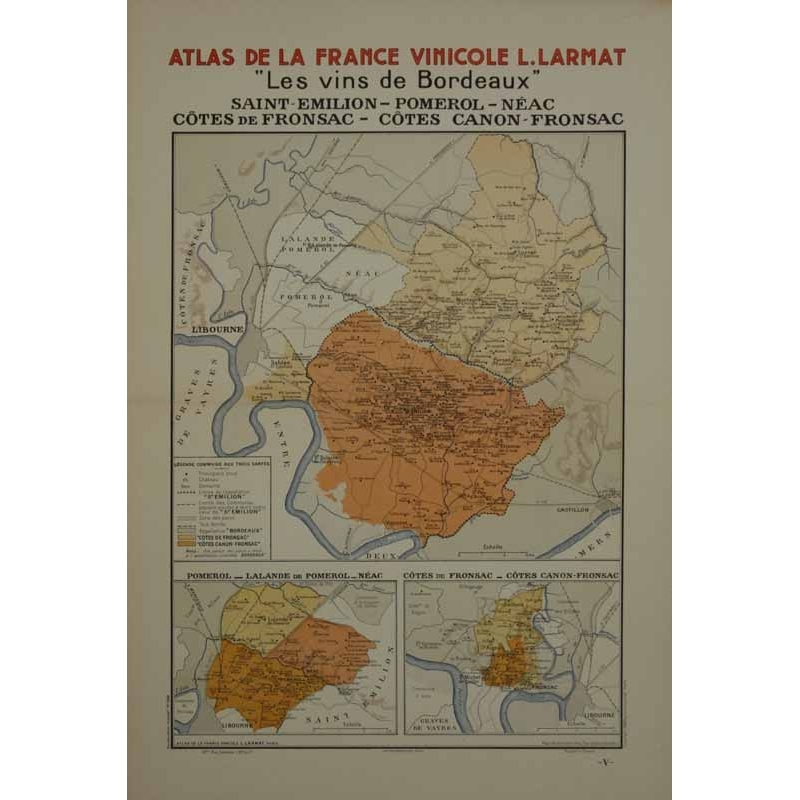 LARMAT Louis Atlas de la France Les vins de Bordeaux Saint Emilion