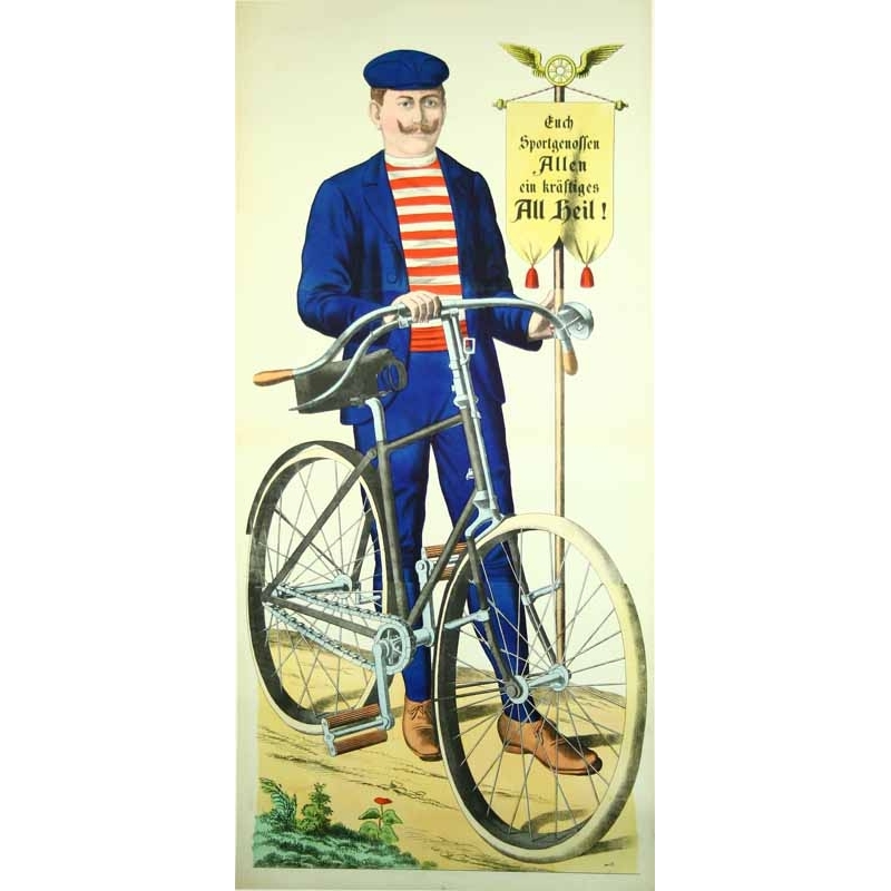 Anonyme Panneau decoratif : Bicyclette ( homme )