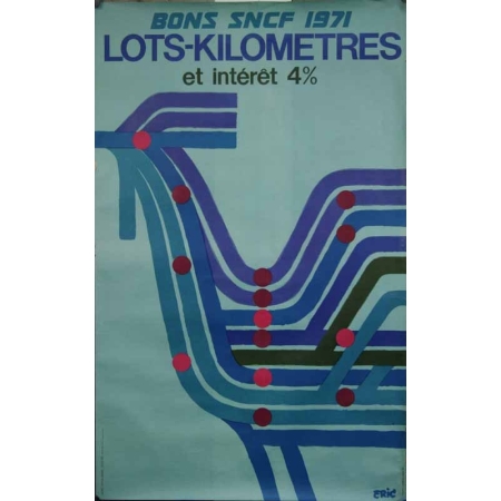 ERIC Bons SNCF 1971 Lots kilometres et interet 4%