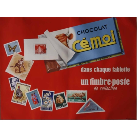 Anonyme Chocolat Cemoi dans chaque tablette un timbre poste