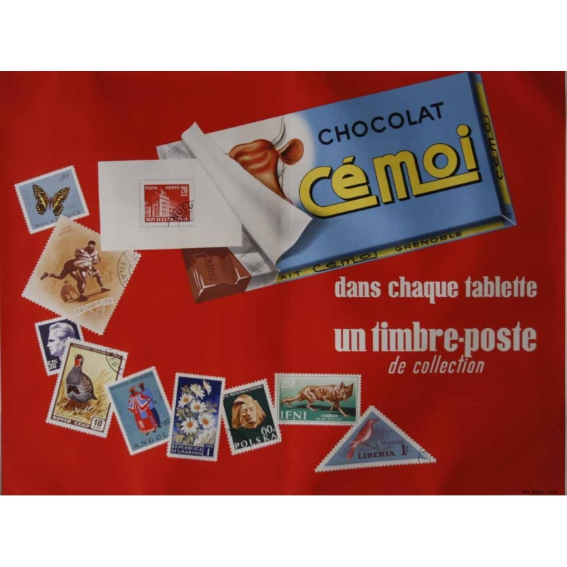 Anonyme Chocolat Cemoi dans chaque tablette un timbre poste