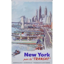 A. BRENET Cie Transatlantique - New York par la Transat