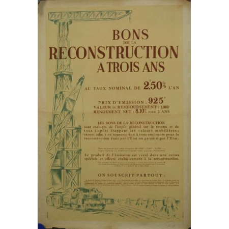 Anonyme Bons de la reconstruction a 3 ans