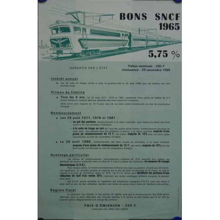 Anonyme Bons SNCF 1965