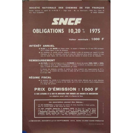 TEXTE Sncf - Obligations  1975 - 10