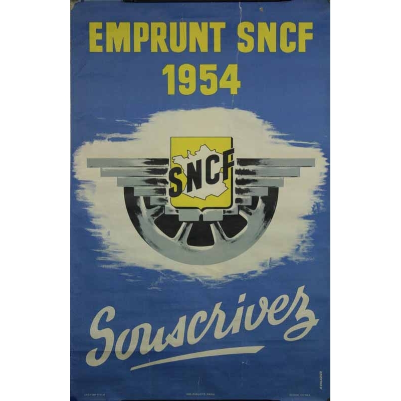 R. VALADIER Emprunt SNCF - 1954 Souscrivez