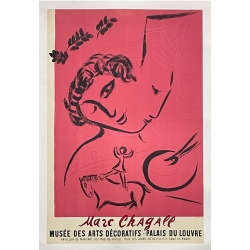 CHAGALL  Marc Chagall - Le Peintre en Rose - Palais du Louvre  Paris-